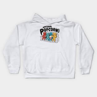 Cats Watching Movie With Popcorn Kids Hoodie